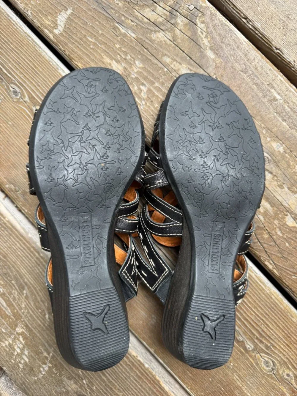 Pikolinos Black Leather Slip-On Mules in Women's EU 38/US 7.5-8